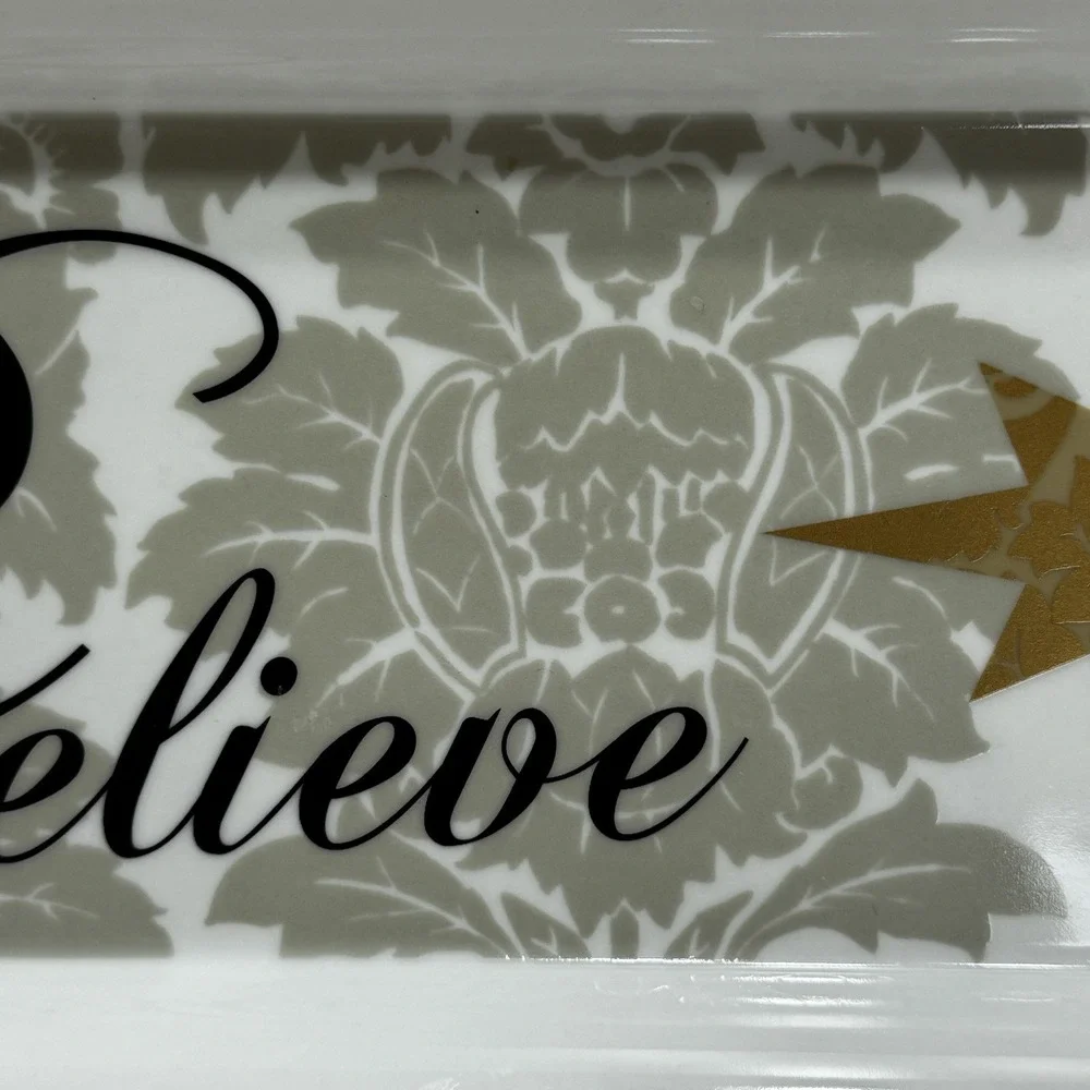 Believe St. Nicholas Square Christmas/ INSPIRATIONAL Serving Tray And Snack Dish